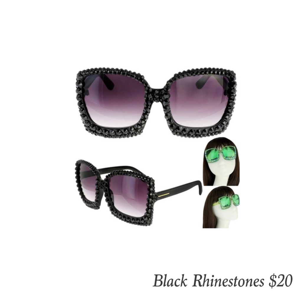 Black Rhinestone Sunglasses
